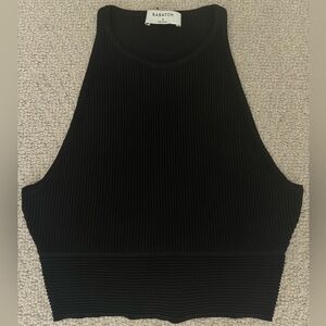 Babaton sculpt knit black tank top